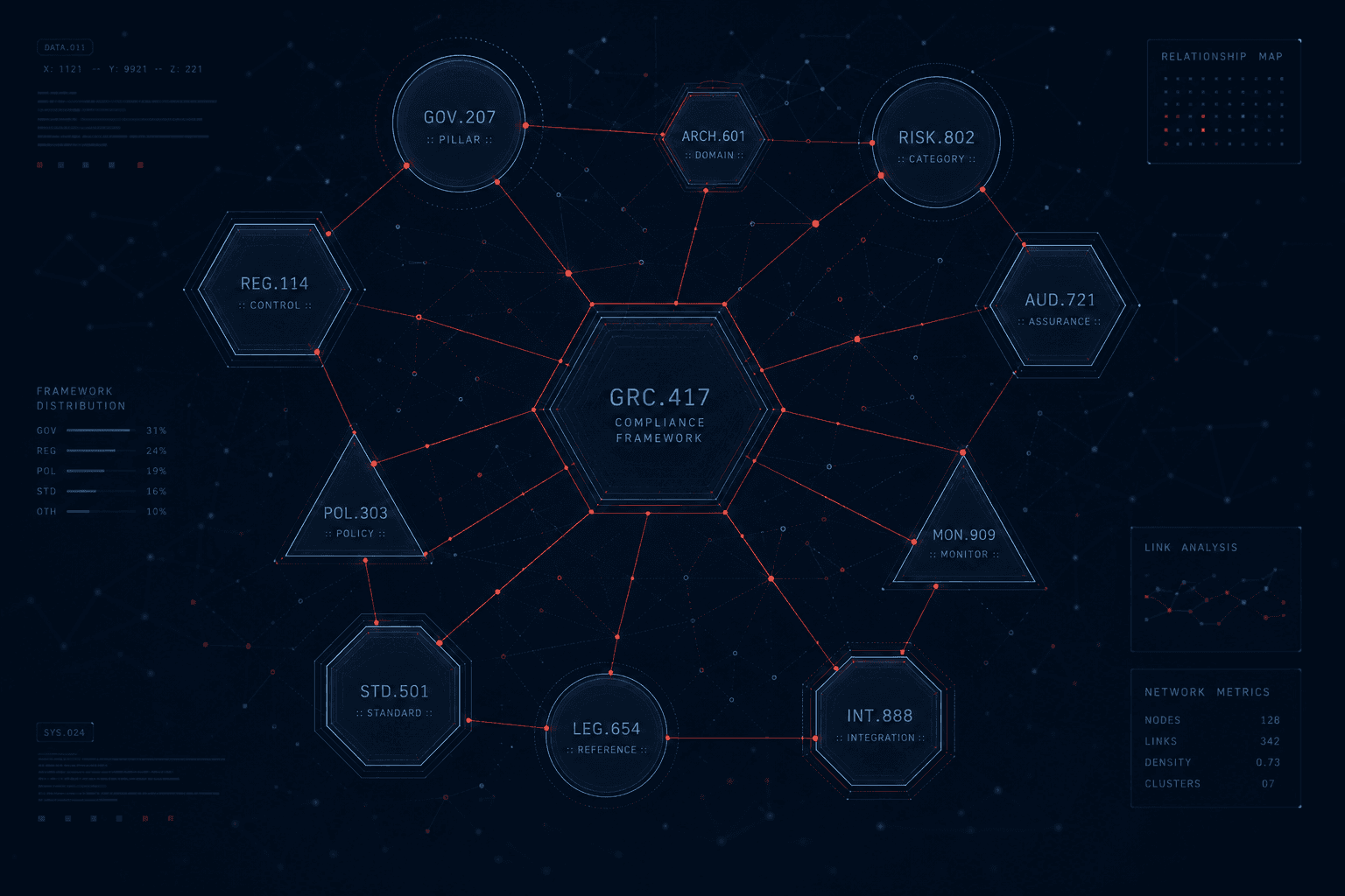 Connected digital map of national and international cyber security compliance frameworks
