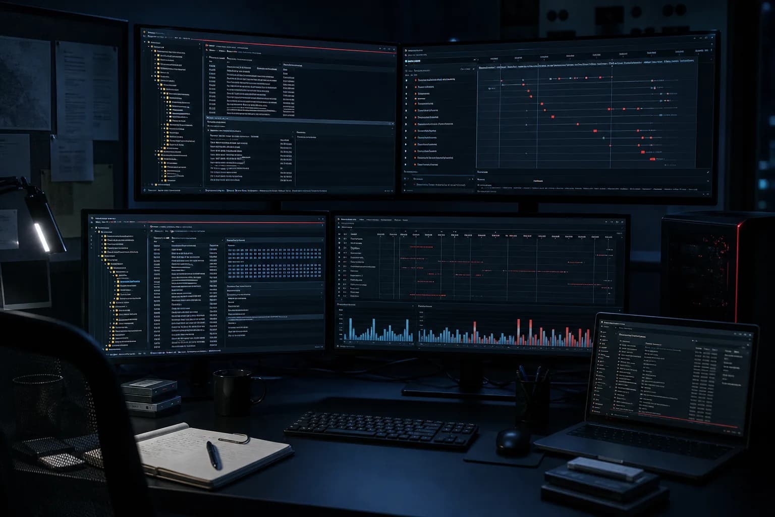 Digital forensics workstation reviewing Windows registry and timeline evidence