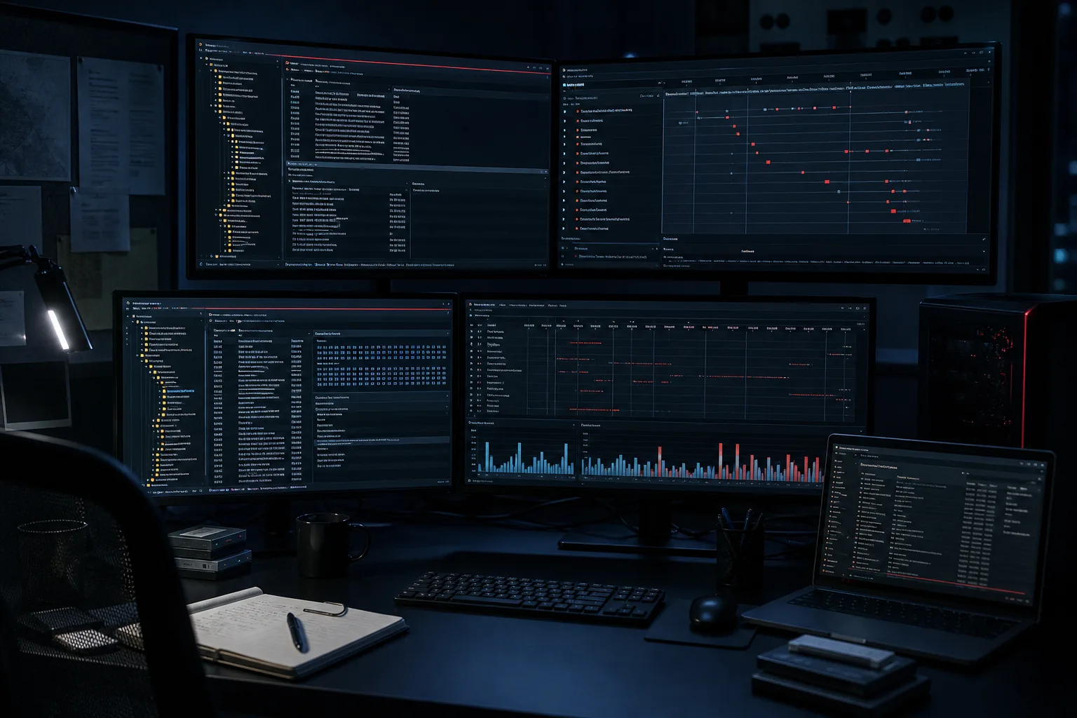 Digital forensics workstation reviewing Windows registry and timeline evidence